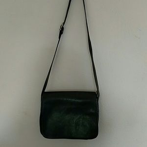 Black leather shoulder bag